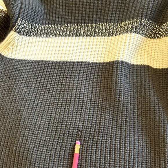 Generation Love Wool Cashmere Chevron Turtleneck Black Sweater Ballon Sleeve - Picture 7 of 8